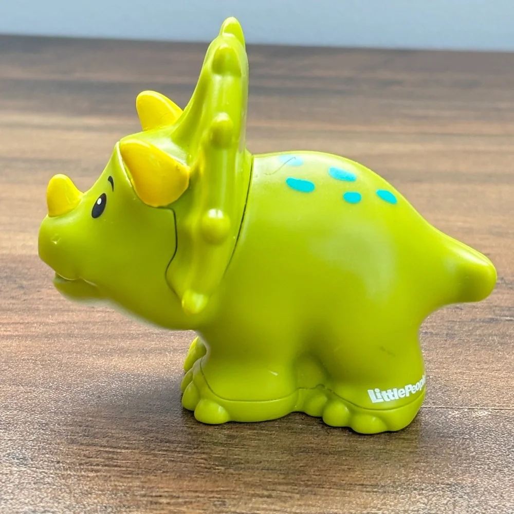 Fisher Price Little People Replacement Triceratops Green Dinosaur Figure Playset